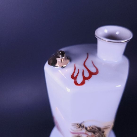 Vintage Japanese Whistling Sake Jug Decanter Dragon Design with Gold Bird - Picture 8 of 9